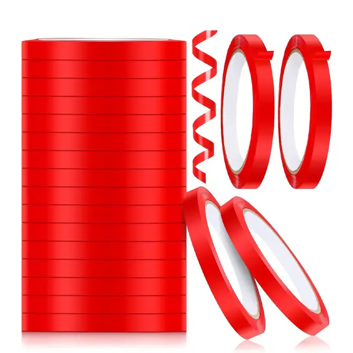 10 rouleaux de ruban adhésif rouge pour sceller les sacs en plastique, pour sceller les aliments en