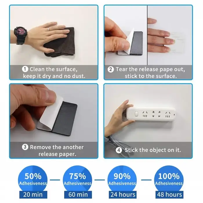 40 pièces ruban adhésif Double face résistant aux hautes températures robuste, 1.96*1.18 pouces, forte adhérence et polyvalent pour bande LED