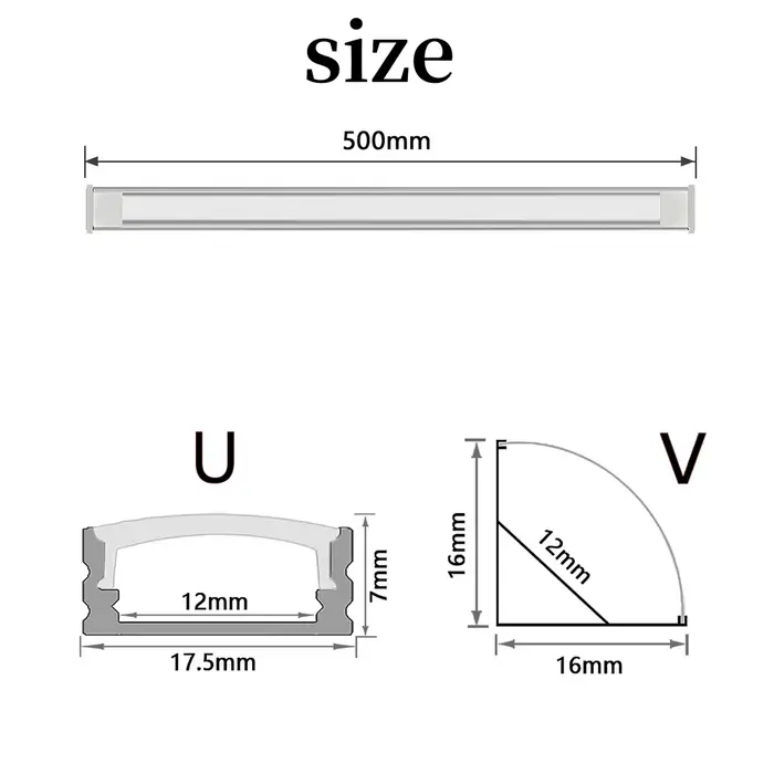 Profilé en aluminium pour bande LED encastrée