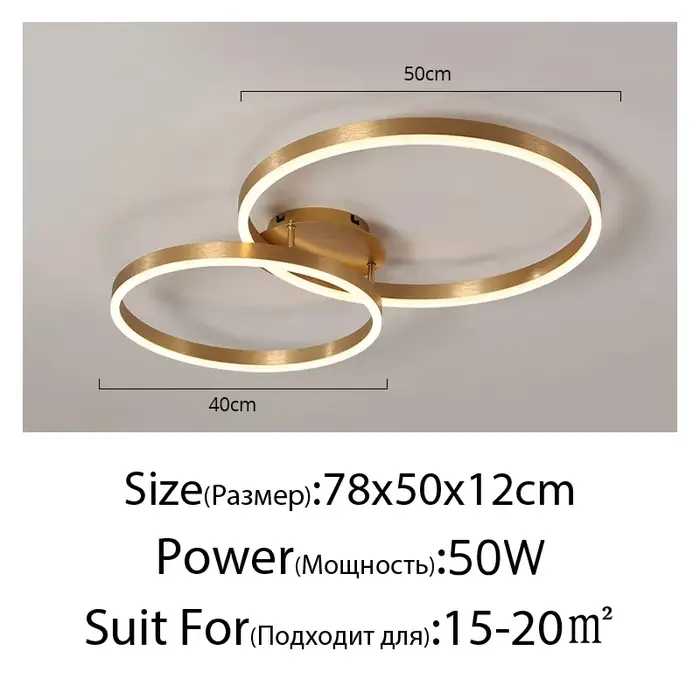 Lustres Led dorés pour la maison