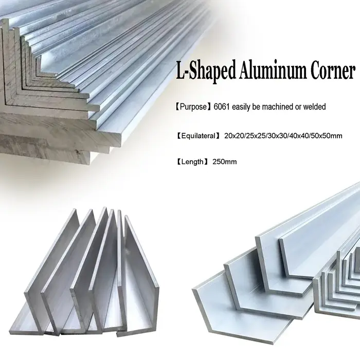 Profilé en aluminium 6061 à angle droit 20x20 25x25 30x30 40x40 50x50MM