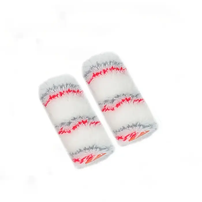 Brosse à rouleau de peinture polyvalente de 4 pouces, avec manche rouge et tambour en corne blanche,