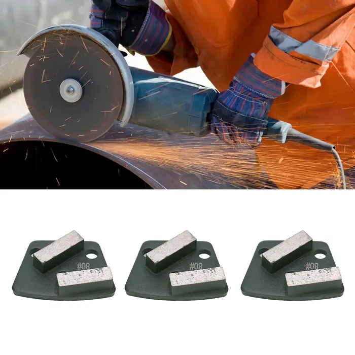 Meules trapézoïdales pour découpe agressive de sols en béton, 2 dents longues, vertes, 80 # Plaque