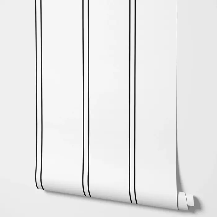 Papier peint régulier à rayures noires et blanches