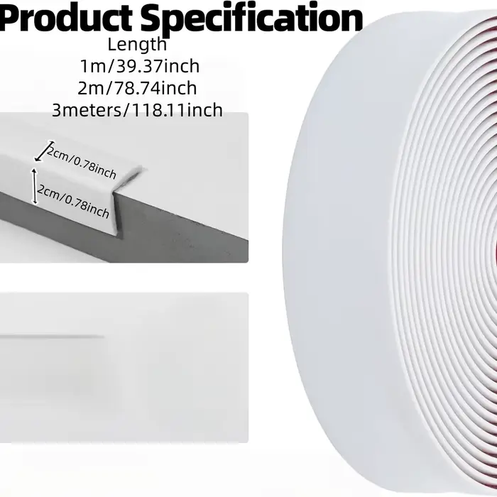 1 pièce de protection d'angle autocollante en plastique blanc de 1/2 m, protection de bord en PVC po
