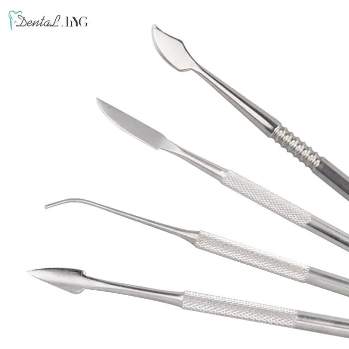 Spatule dentaire couteau à plâtre pratique en acier inoxydable polyvalent dents cire sculpture ensemble d'outils