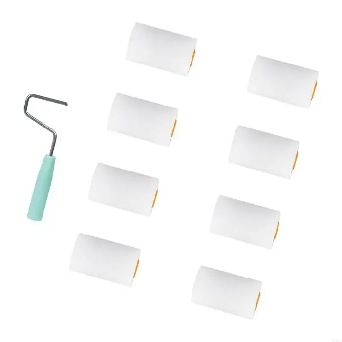 9pcs en mousse mousse Rouleau roller petits rouleaux en mousse pour peinture murale meuble