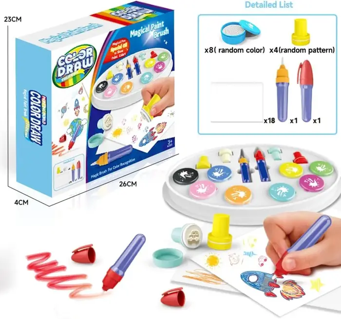 Pinceau lumineux magique, Station de peinture sans maisons pour enfants, coloriage pour tout-petits,