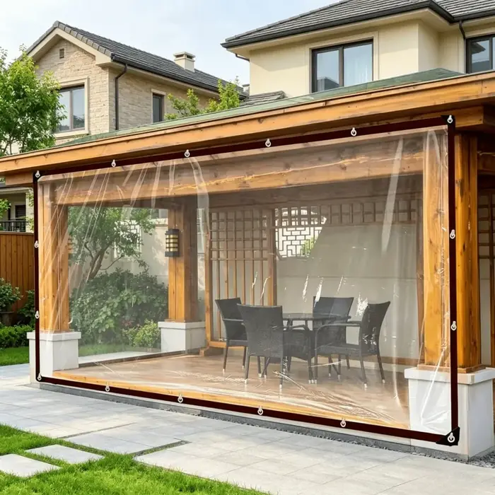 Bâches transparentes imperméables avec œillets - Couverture extérieure multi-usages pour patio