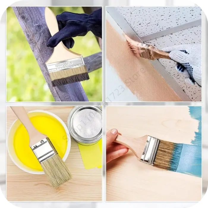 Pinceau à peinture avec manche en bois