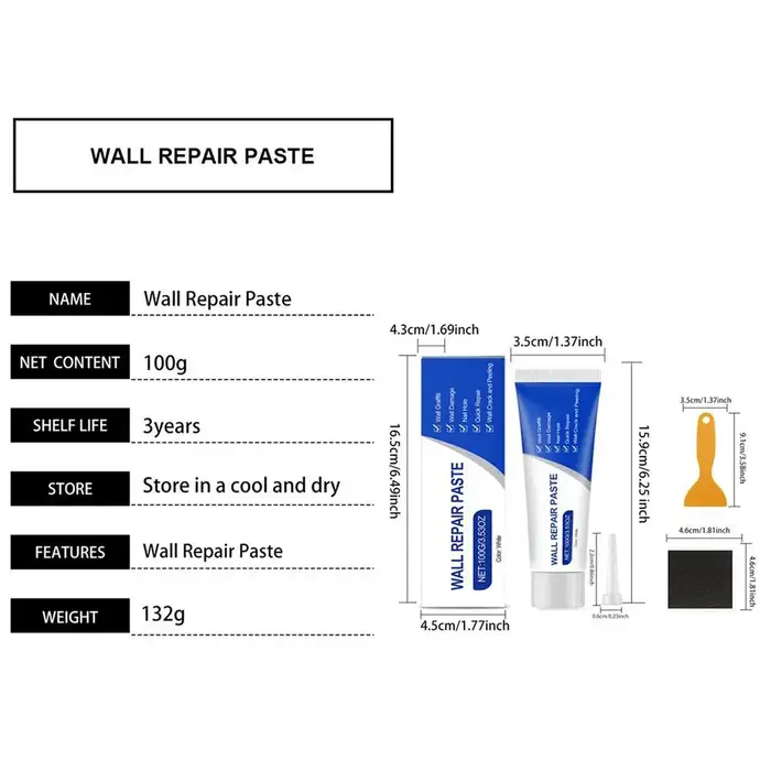 Kit de réparation de trous dans les murs en plaques de plâtre, mastic de remplissage, agent de répar