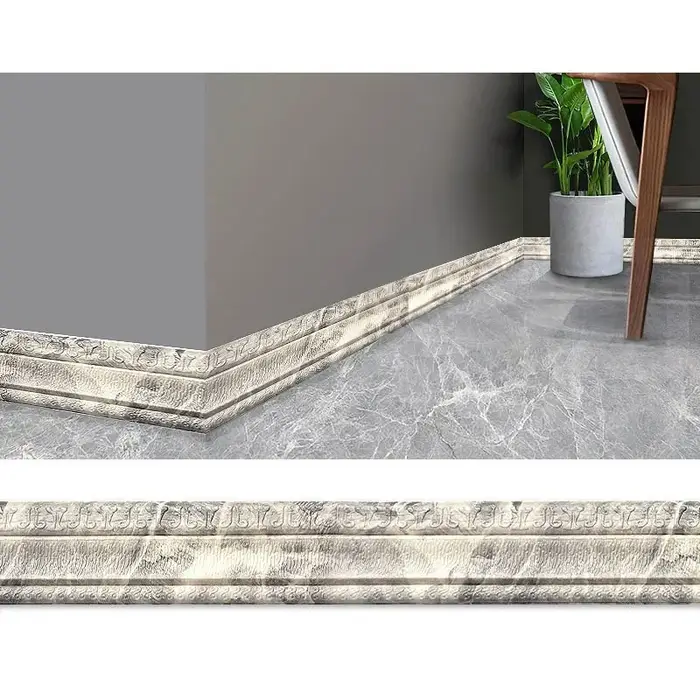 Papier peint texturé 3D de 2,3 m, décoration de plinthe, autocollant mural imperméable pour salon et chambre à coucher