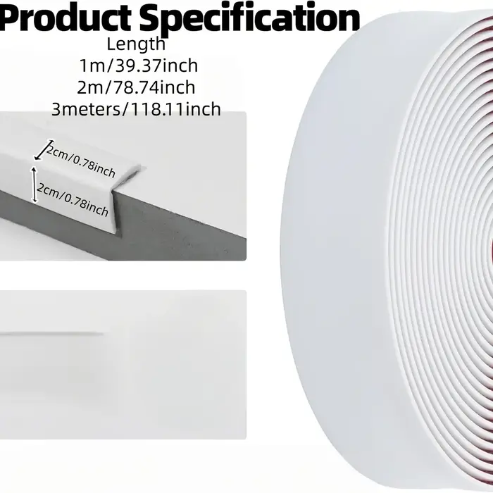 1 pièce de protection d'angle autocollante en plastique blanc de 1/2 m