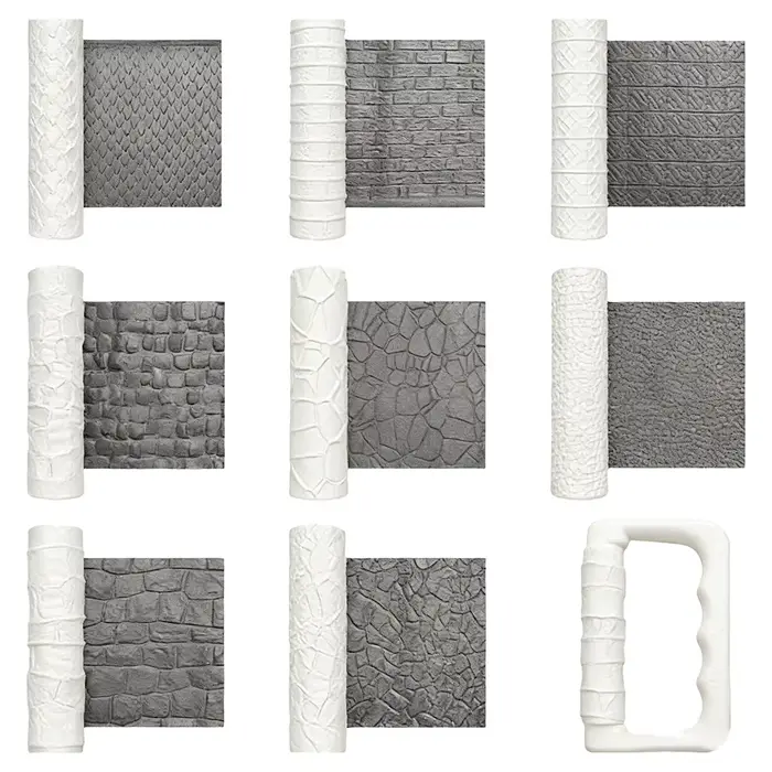 Ensemble de rouleaux texturés blancs
