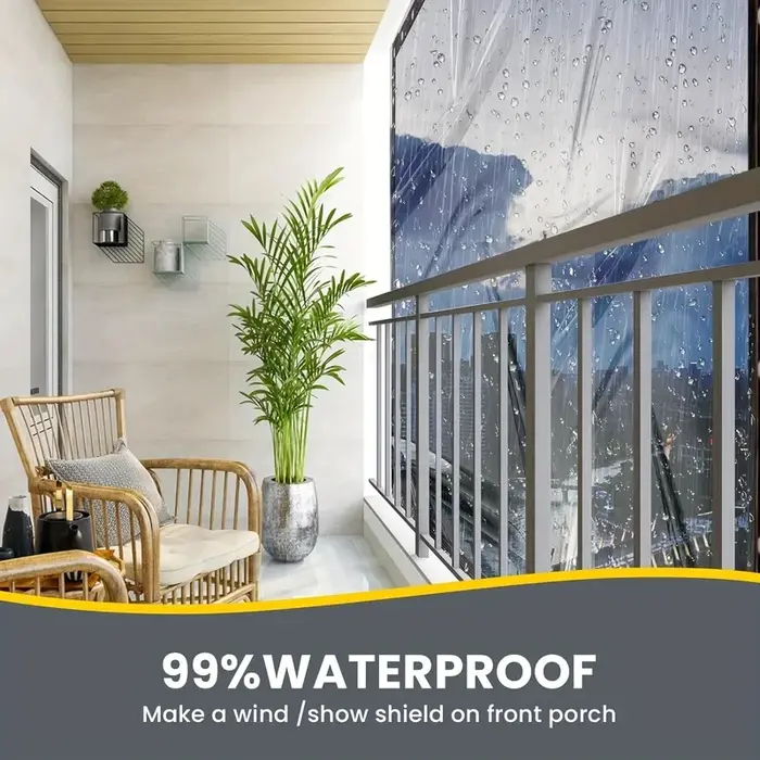 Bâches transparentes imperméables avec œillets - Couverture extérieure multi-usages pour patio