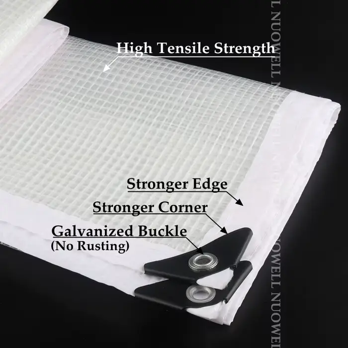 Couverture de bâche PE renforcée de 0.33mm Film imperméable pour terrasse balcon plantes abri Camp tente voiles d'ombrage visibles