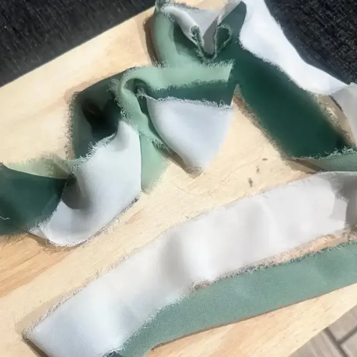 3 rouleaux de ruban de soie en mousseline