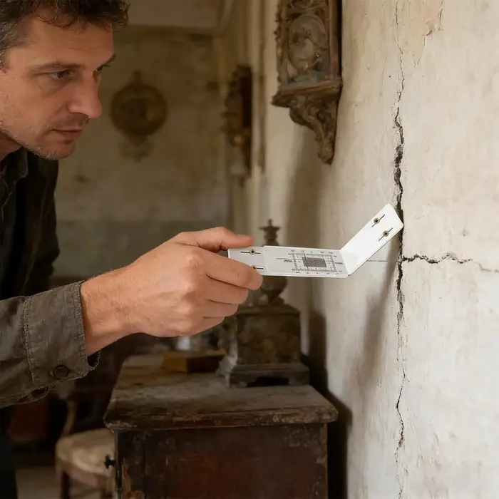 Jauge de déformation de mur en acrylique en forme de L pour la surveillance précise des fissures d'angle