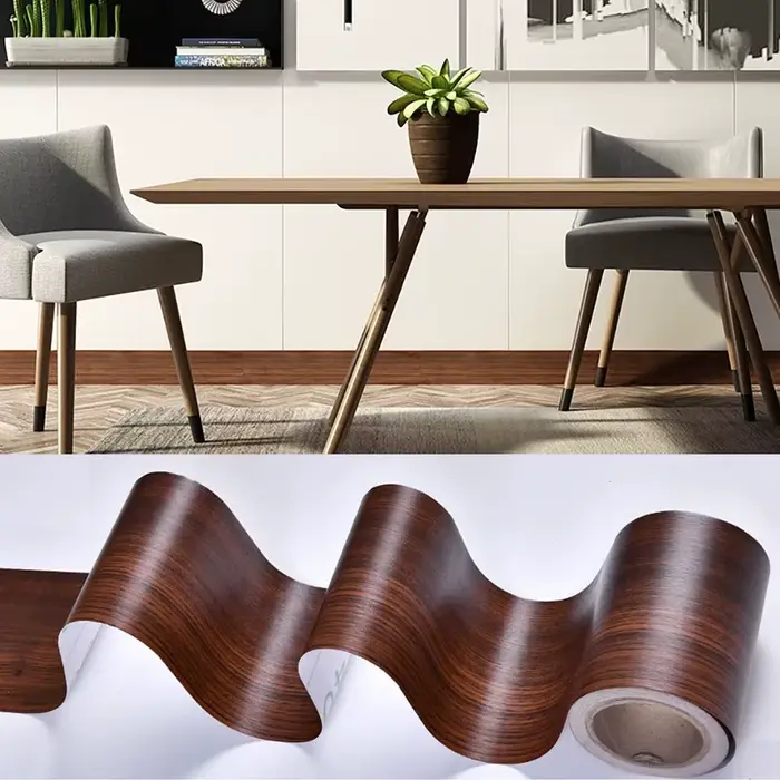 Papier peint imperméable pour rebord de fenêtre, autocollant de bordure murale Mars en bois, ligne d