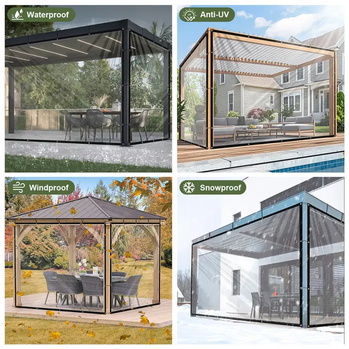 Bâche PE transparente imperméable 80 % transparente