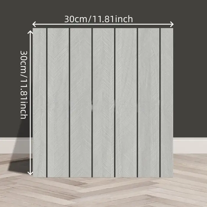 5 pièces de revêtements muraux autocollants à texture rayée imitation bois pour la rénovation et la décoration intérieure