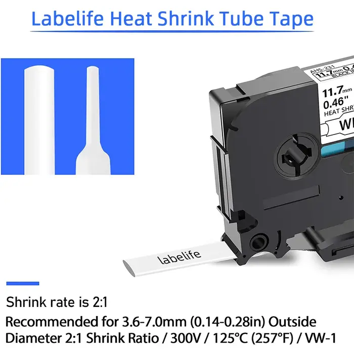 Ruban thermorétractable Compatible Brother HSe-231 HSe-211 HSe-221 HSe-631 pour p-touch PT-E550W E300 E500 P750WVP P900 P950W 7600