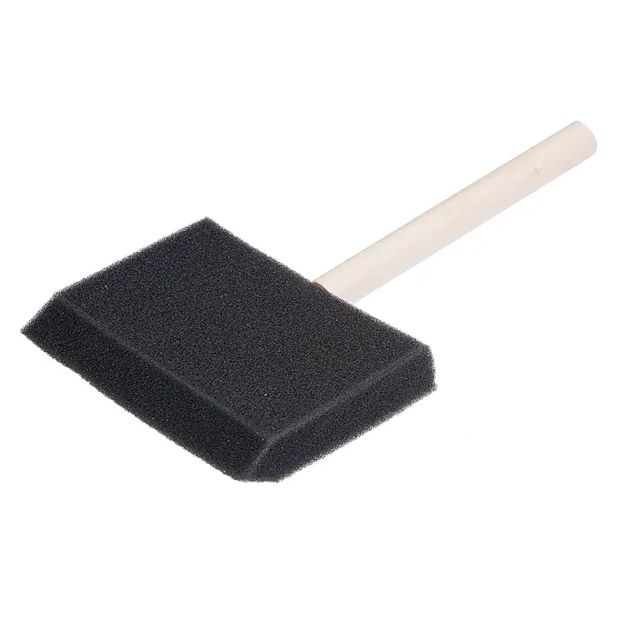 Uxcell – pinceaux à peinture en mousse, 4 pouces, avec bord biseauté, manche en bois, brosse éponge