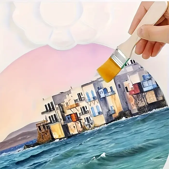 Pinceau à peinture en poils de Nylon avec manche en bois