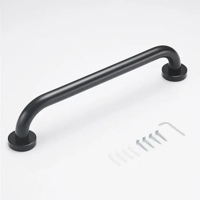Barre d'appui antidérapante en aluminium noir/blanc pour salle de bain
