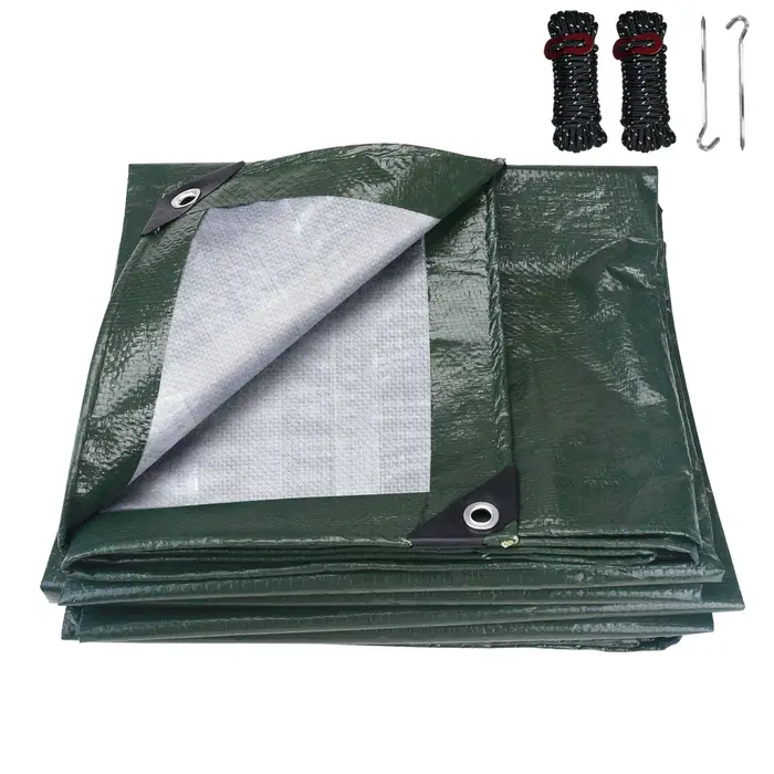 Bâche de protection imperméable grande taille en PE avec œillets métalliques