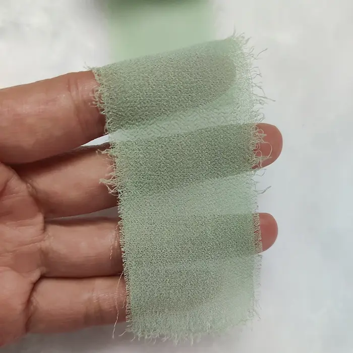 3 rouleaux de ruban de soie en mousseline
