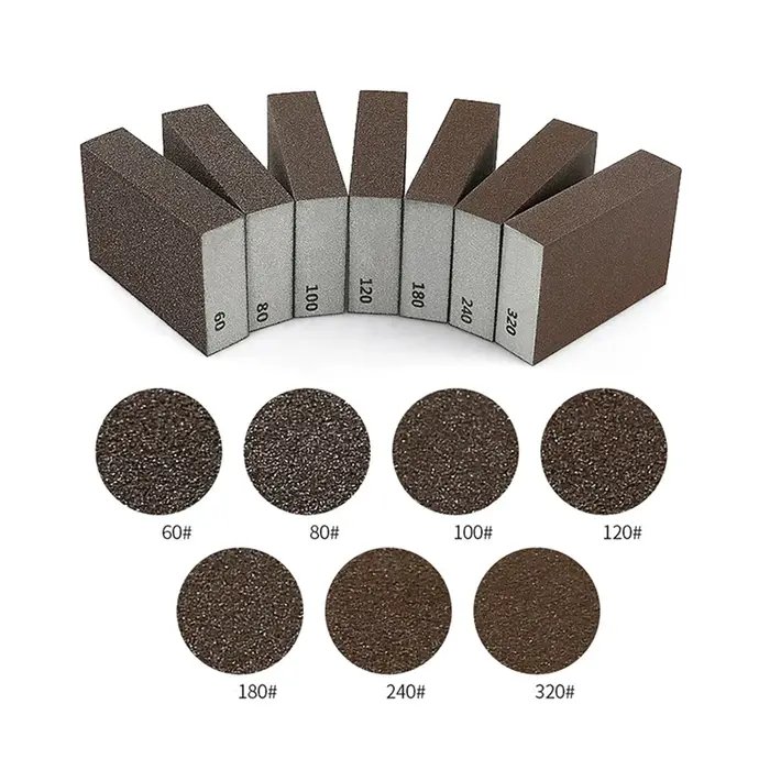 Blocs d'éponge de ponçage grain 60 80 100 120 180 240 320
