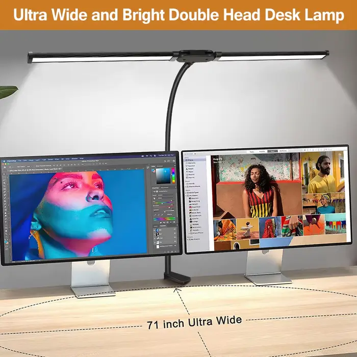 Double tête LED Clip Type télécommande lampe de bureau lampe de lecture lampe de bureau lampe de bur