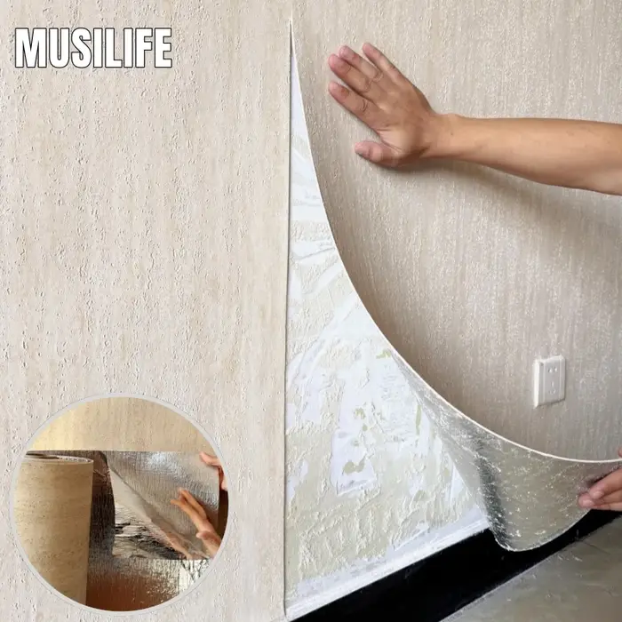Papier peint auto-adhésif en fausse pierre de travertin 3D