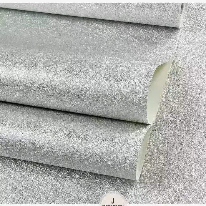 Papier peint rayé de luxe imperméable, revêtements muraux modernes, rouleau de 9.5m, paillettes méta