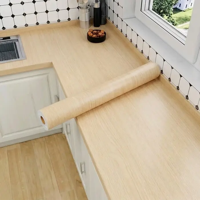 Papier peint auto-adhésif imitation grain de bois