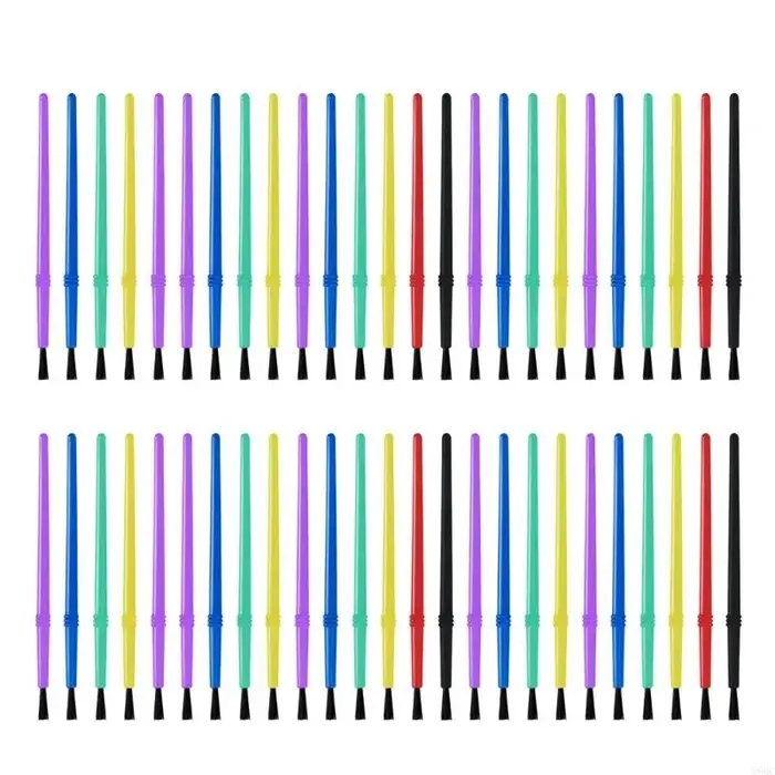 50 pcs petits pinceaux brosses cheveux en nylon Brosse d'artiste