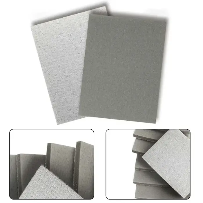 1 pièce Bloc éponge abrasive floquée carrée