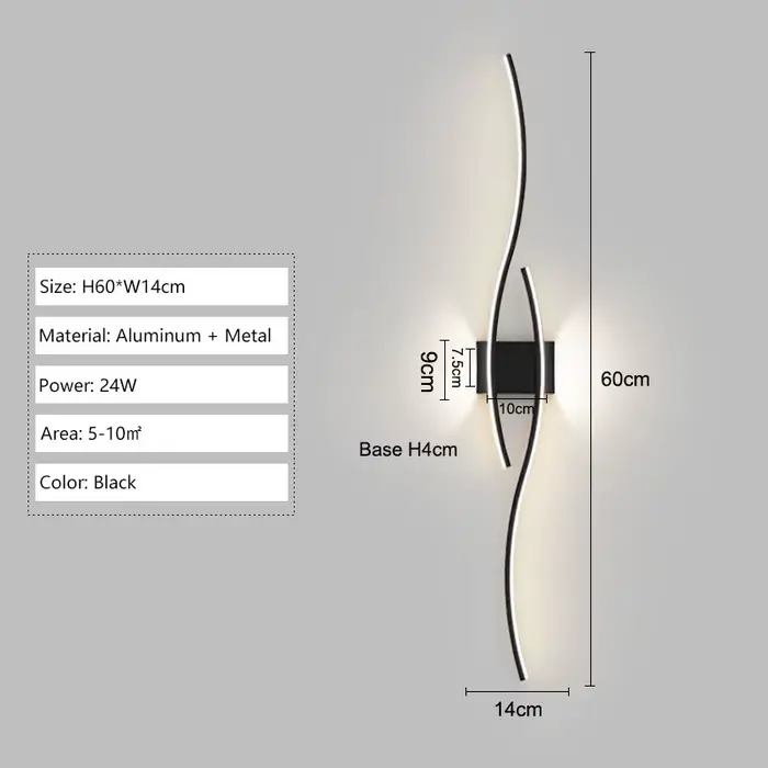 Lampes murales LED d'intérieur, décoration pour salle de bain, chambre à coucher, style nordique, AC