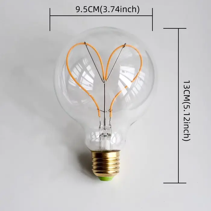 TIANFAN Vintage ampoule Led G95/G30 Edison ampoule 4W Dimmable 220V 110V E26 E27 coeur Filament ampo
