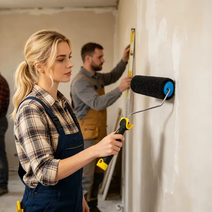 Rouleau applicateur multifonctionnel pour enduit mural