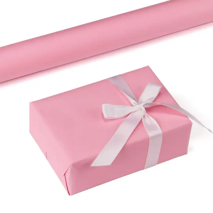 Rouleaux de papier kraft rose/bleu/blanc, papier recyclable, papier d'emballage cadeau, artisanat, e