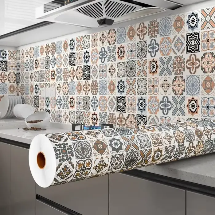 Carrelage 3D étanche armoire papier peint décor à la maison meubles vinyle mur auto-adhésif PVC