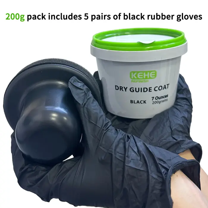 Manteau de guidage de ponçage noir sec 150g/200g avec 5 paires de gants – Détecteur de défauts de peinture automatique