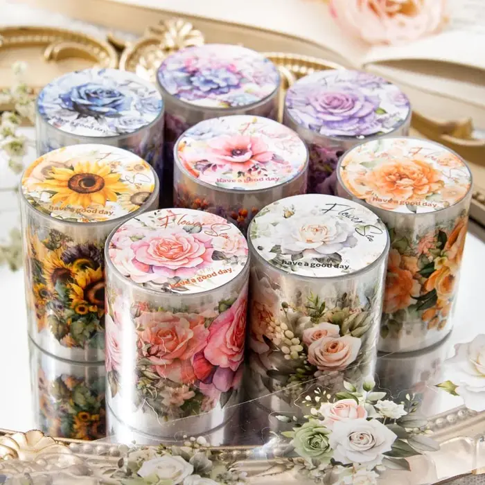 8 rouleaux/pack - Ensemble de rubans floraux - Ruban floral