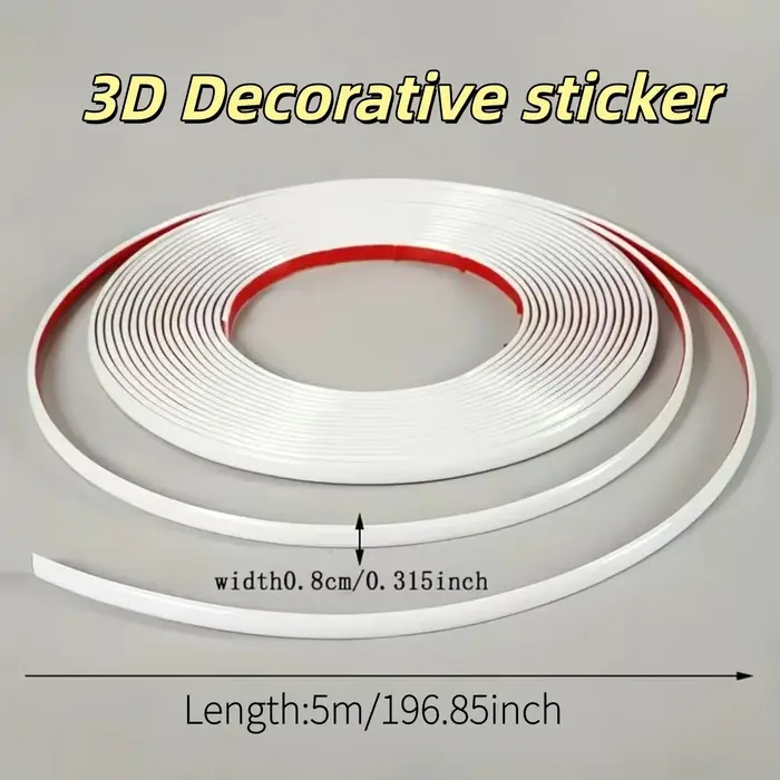 1 rouleau de 5m d'autocollants décoratifs 3D auto-adhésifs