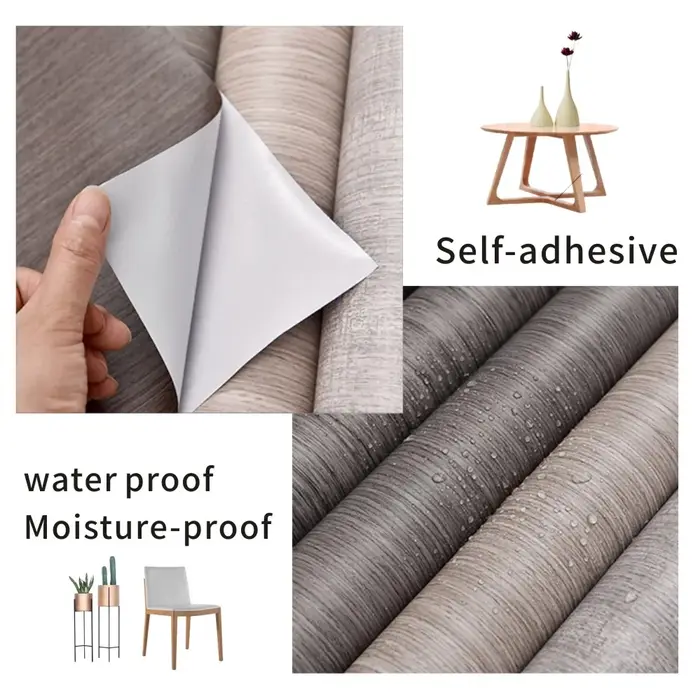 Rouleau de papier peint auto-adhésif en vinyle imperméable de 6M