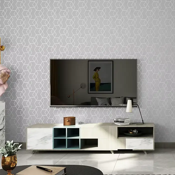 Rouleau de papier peint géométrique de luxe gris foncé