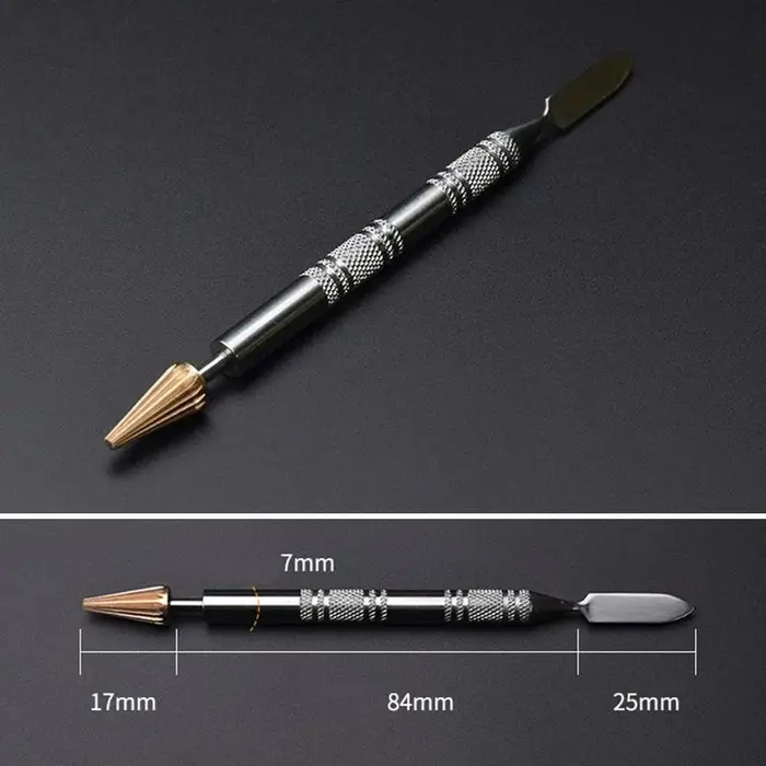 Bord du cuir Double tête colle en laiton rouleau de peinture collage à l'huile stylo de colorant bâton outil