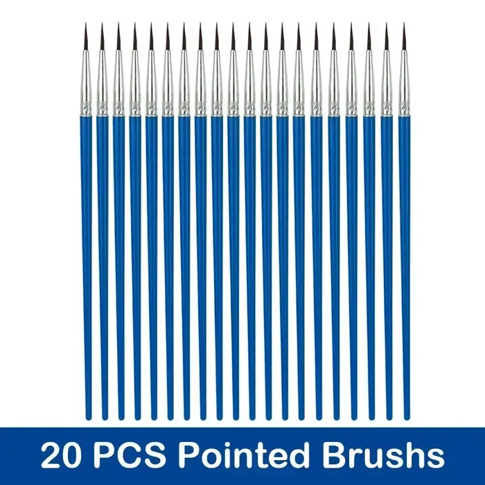 10/20/30/40/50 pièces pinceaux de peinture cheveux ronds/plats Nylon